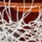 A static image with an orange background, featuring a basketball net on the left and text reading 'Hoops r desire 4 LIFE!!' in black pixelated font.