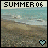 Pixelated beach scene with 'SUMMER 06' text at top and a small heart symbol in bottom right corner.