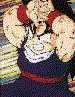 Two side-by-side pixelated anime-style character images with distinct poses and backgrounds.