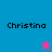 Four display the name 'Christina' with a star icon changing color between blue and pink on a split background