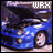 Blue car with open hood, white text 'WFX' in top-right corner, pixelated rendering on dark background.