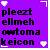Purple background with pixelated text reading 'pleezz ellmeh mada ma keicon' and four white light-bulb shapes at corners.