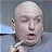A pixelated contact sheet showing two frames of an animated icon featuring a bald man with a surprised expression and red text reading "DR EVIL" on the right side.