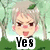 Pixelated character with light gray hair and green leaves in hair, standing against a blurred forest background. Text overlays read "Yes," "to," and "Chicks!" across three