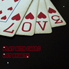 identical playing card icons with red hearts and '7' symbols, each displaying animated white decorative elements against a black background