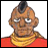 A 48x48 pixel buddy icon featuring a cartoon character with brown skin, a mohawk hairstyle, and yellow necklaces against a white background on the left side of a contact sheet; right side shows "Anime IM" text in silver pixelated font over black background with "COM" below it.