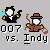 Pixel art buddy icon showing two characters in a versus matchup with text below them on a gray background.