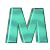 A contact sheet of 11 animated frames showing a teal and green blocky letter M transforming into W shapes with varying orientations against a gray background.