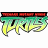 A 48x48 pixel animated buddy icon split into two frames showing a stylized logo and text on separate backgrounds.