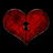 Red heart-shaped icon with keyhole center and adjacent text reading 'open if you dare' on dark background.