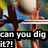 Pixelated image of a person in blue clothing with brown hair, overlaid with text reading "can you dig delaney can il?!" and "oh miss".