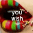 A mouth with colorful striped lips displays changing text across three : 'you wish', 'this was ur', and 'christmas present from me!'