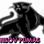 Pixelated black and gray figure in dynamic pose with pink text reading "NEON PUMAS" below, set against white background.