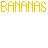 Yellow text "BANANAS BANANAS" at top, yellow text "THE ICON" below it, blue "*SPLAT*" left of a stick figure with yellow hair and black limbs falling rightward, pink "AHHHH!" to the right, black "THE END" at bottom-left.