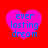 Four identical pink hearts on red background with blue text reading 'everlasting dream' in three lines.