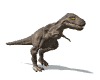 Animated sequence of a brown T-Rex dinosaur in various walking and running poses against white backgrounds.