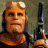 A pixelated buddy icon featuring a character holding a gun on the left and bold red text reading "HELL BOY 4.2.04" on the right against a pink background.