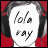 A 48x48 pixel animated buddy icon showing a cartoon face with headphones and text that changes color between frames.