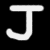 Two white stylized J letters on black background, left letter static and right letter animated with gradient glow effect.
