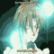 Pixelated anime-style character with changing hair colors and background elements