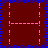 blue and pink pixelated squares on a dark red background, forming a symmetrical pattern with horizontal and vertical lines