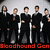 Six figures in black robes with white collars stand in a row against a light gray background, with red text at the bottom reading "Bloodhound Gang."
