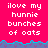 Pixelated text on a bright pink background with blue and purple wave-like borders, repeated across multiple