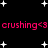 Black background with white star shapes and repeated pink text reading "crushing<3 crushing<3" in two horizontal lines.