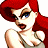 Pixelated cartoon character with red hair and blue eyes on left, green text logo on right against dark background.
