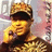 A pixelated image of a person wearing a camouflage cap and patterned shirt, holding a phone to their ear, with blue text on a red background.