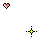 Pixelated heart icon with pink fill on left side, black outline; adjacent icons include hollow heart and crosshair symbols.