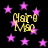 Black background with scattered pink stars and yellow text reading 'Claire Mac' in four separate instances.