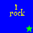 Four display 'i rock' text with a star changing color; blue background top-left, green bottom-left, teal top-right, teal bottom-right