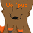 Brown cartoon animal with orange accents, winking eyes, and text overlays reading 'Wolfpup', 'PUNS', and 'you all!!' across multiple views.