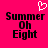 A bright pink background features a white pixelated heart above black text reading 'Summer Oh Eight' in three lines, with the right side showing slightly less blurred text.
