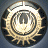 A 48x48 pixel animated contact sheet showing two frames of a Battlestar Galactica-themed buddy icon with a circular metallic emblem and a spaceship in space.