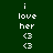 Pixelated text and symbols on two background colors with visible animation changes between frames.