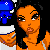 Pixel art contact sheet showing a cartoon woman in orange outfit with blue accents and text overlays reading '2nite i am' and 'urz babii' across multiple frames.