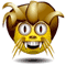 Animated sequence of a cartoon character with brown hair and yellow face showing multiple facial expressions including wide eyes, grinning teeth, and open mouth.