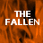 A static image with orange and black background displaying "THE FALLEN" text in white block letters across three sections.