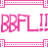 Pixel art buddy icon featuring two female characters, text elements, and clothing details in pink, blue, green, orange, white, brown, and black.