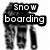 Black-and-white pixelated image of a person snowboarding with text overlays reading "Snow boarding," "More than a hobby," and "A way of life." The right side shows a gray rectangle.