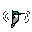 Pixelated bird icon with green head and gray body, surrounded by sound wave symbols, animated to rotate clockwise.