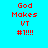Pixelated text 'God Makes VT #1!!!!' on cyan background with pink rectangular overlays in different positions across frames.