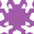 Purple pixelated shape with white negative space forming eight symmetrical arms on a white background.