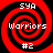 Four identical red and black spiral patterns with white text reading SYA, Warriors, and #2 arranged in a on a black background