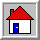 Animated contact sheet of a pixel-art house icon with red roof, white walls, blue door, and various black stick-figure actions across 8 frames.