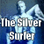 A silver-toned figure in a surfing pose appears across four with text overlays reading "The Silver Surfer" and "Anderson Cooper."