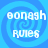 Blue spiral background with white pixelated text reading 'bonagh rules' in four identical quadrants.