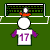 Animated soccer-themed icon with player number 17, repeated text 'DINGER' on black background, and orange soccer ball motion.